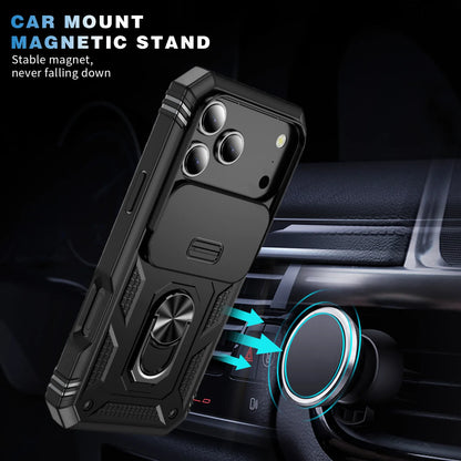 Case for Iphone 17 16 15 14 13 12 11 Pro XS Max plus Camera Slide Military Grade Armor Protection 360 Degree Rotate Armor Cover