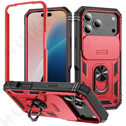 Case for Iphone 17 16 15 14 13 12 11 Pro XS Max plus Camera Slide Military Grade Armor Protection 360 Degree Rotate Armor Cover