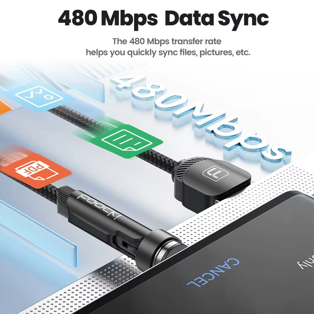540 Rotate Magnetic USB Type C Cable for Iphone 12 X Xiaomi Fast Charger Micro USB Type-C Magnet Charging Cable Data Wire