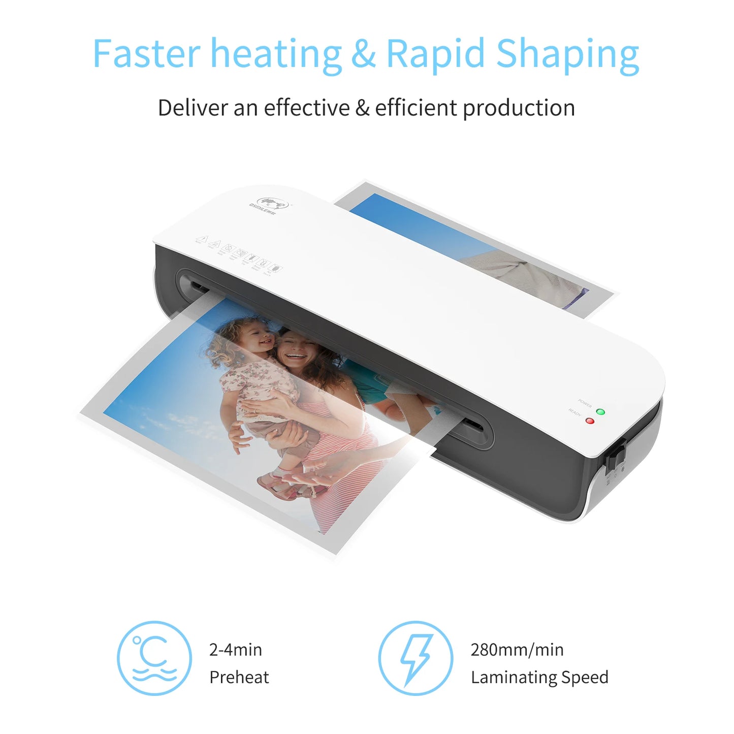 OSMILE SL289 Desktop Laminator Machine Set A4 Size Hot and Cold Lamination 2 Roller System 9 Inches Max Width for A4/A5/A6